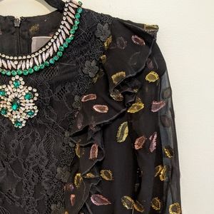 Giambattista Valli black flowy dress.